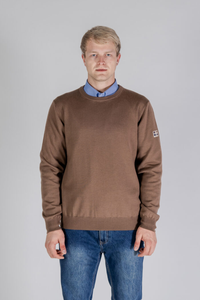 Maglione Aquascutum ACTIVE CABLE PATCH SWEATER Beige scuro