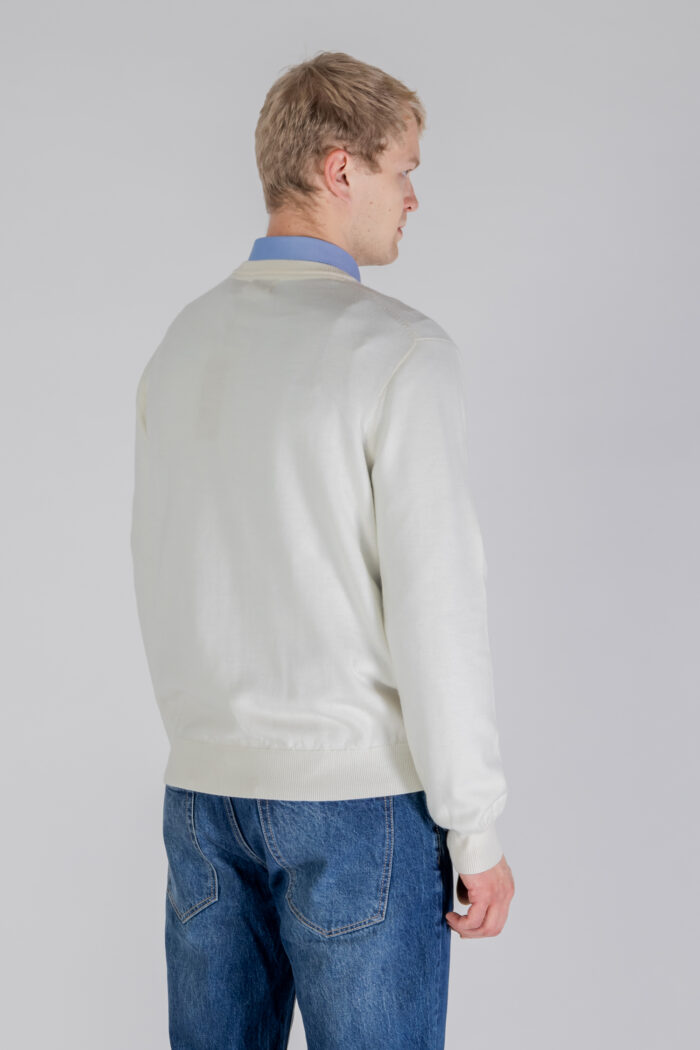 Maglione Aquascutum ACTIVE CABLE PATCH SWEATER Bianco