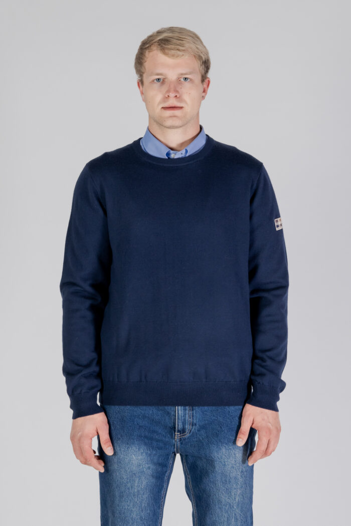 Maglione Aquascutum ACTIVE CABLE PATCH SWEATER Blu