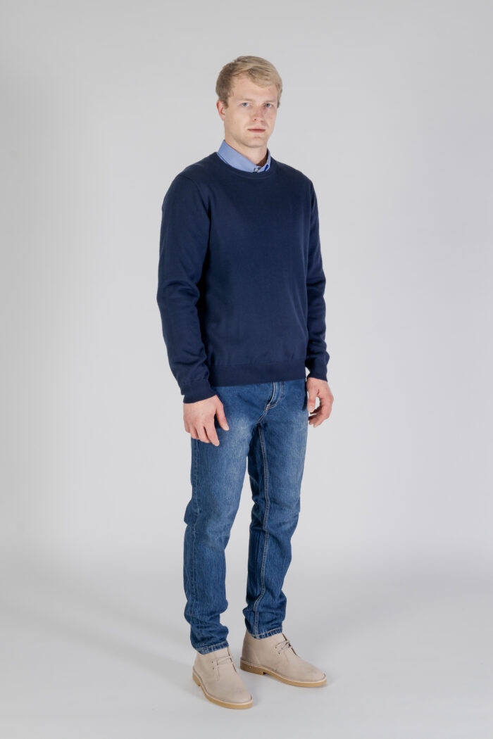 Maglione Aquascutum ACTIVE CABLE PATCH SWEATER Blu