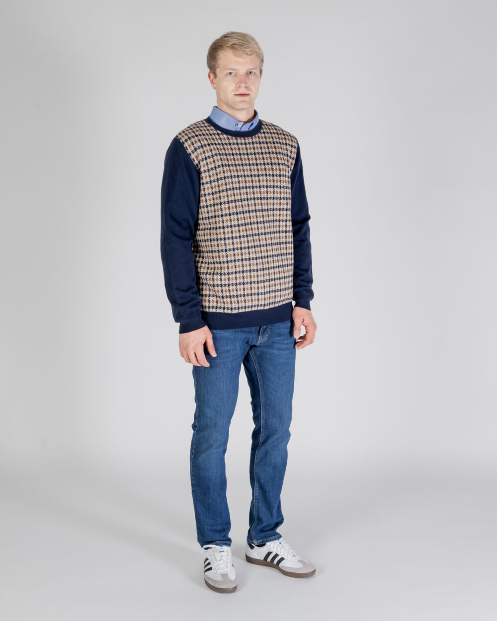 Maglione Aquascutum ACTIVE CHECK  SWEATER Blu - Foto 2