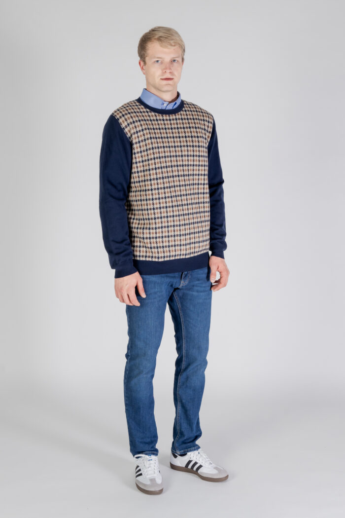 Maglione Aquascutum ACTIVE CHECK  SWEATER Blu