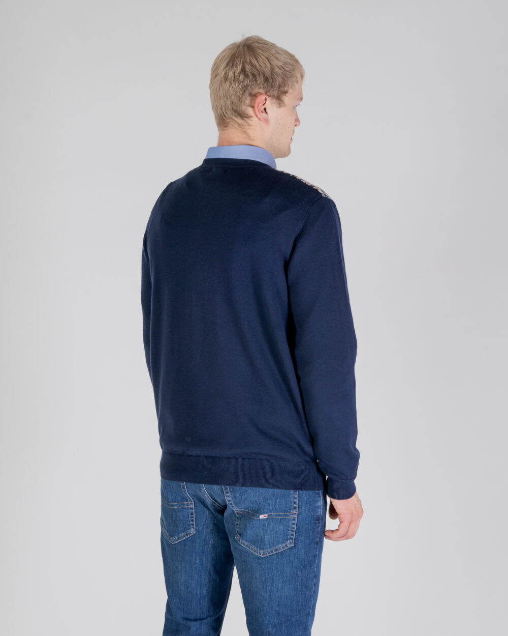 Maglione Aquascutum ACTIVE CHECK  SWEATER Blu - Foto 3