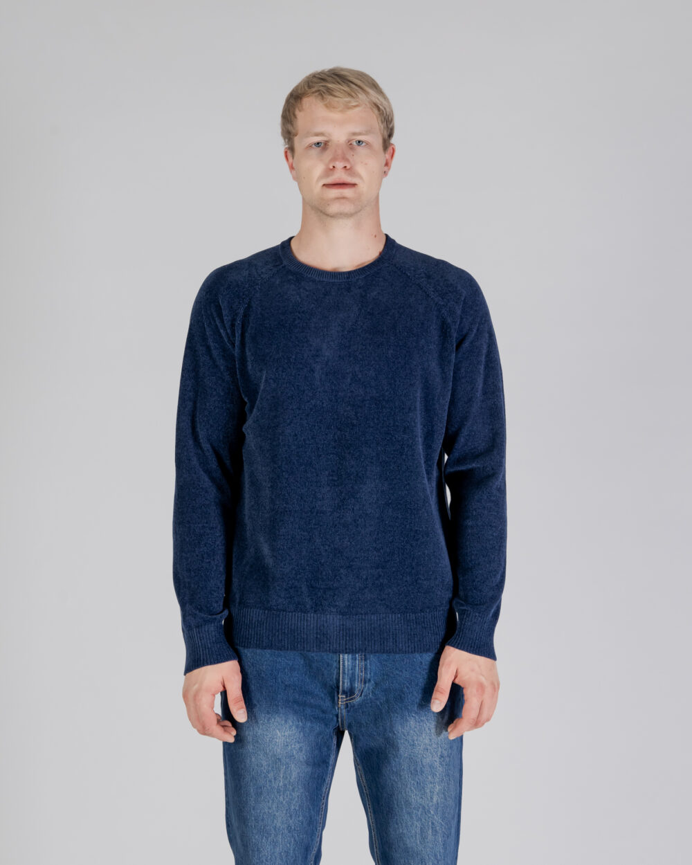 Maglione Aquascutum ACTIVE CHENILLE CREWNECK Blu - Foto 1