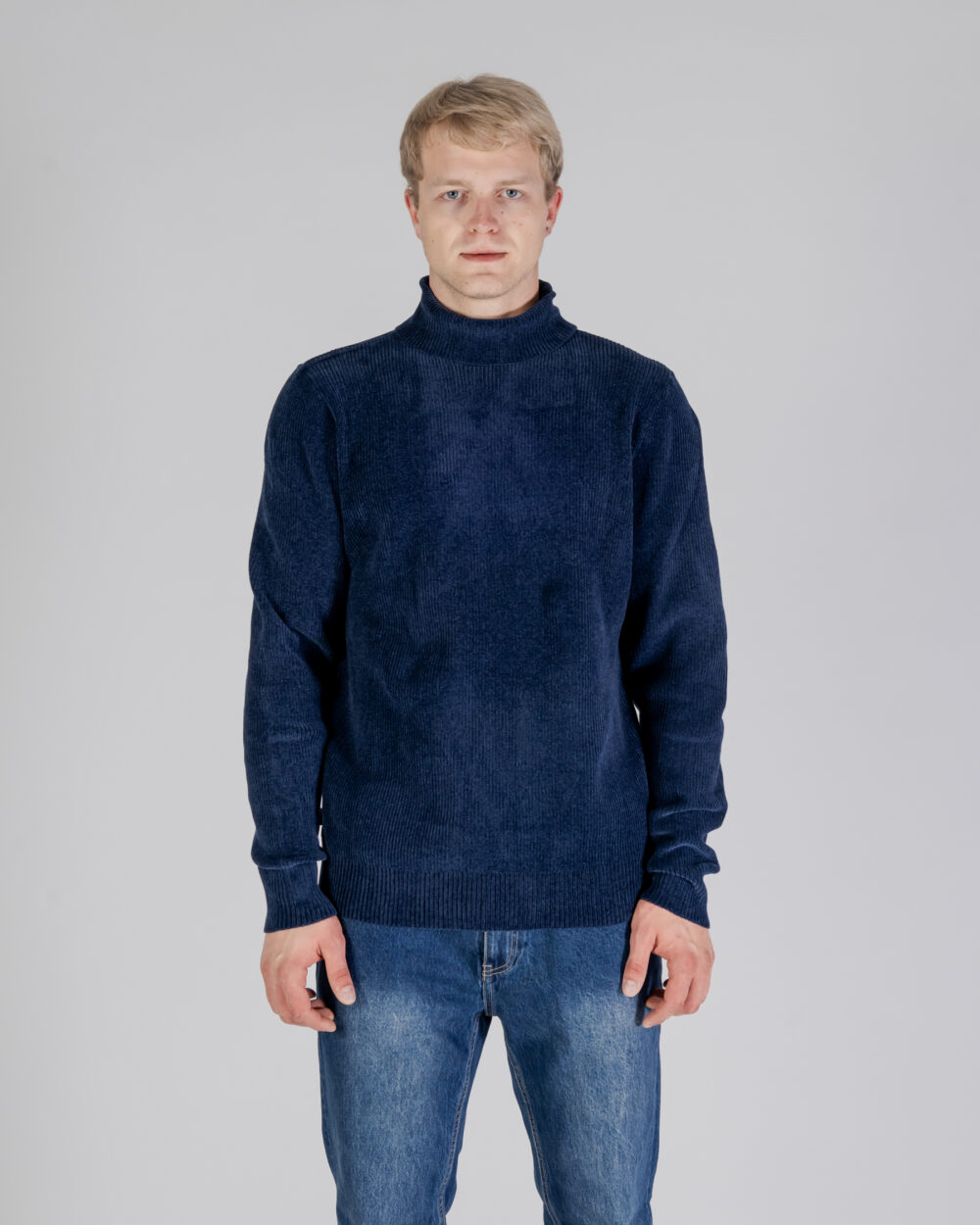 Maglione Aquascutum ACTIVE CHENILLE TURTLE NECK Blu - Foto 1