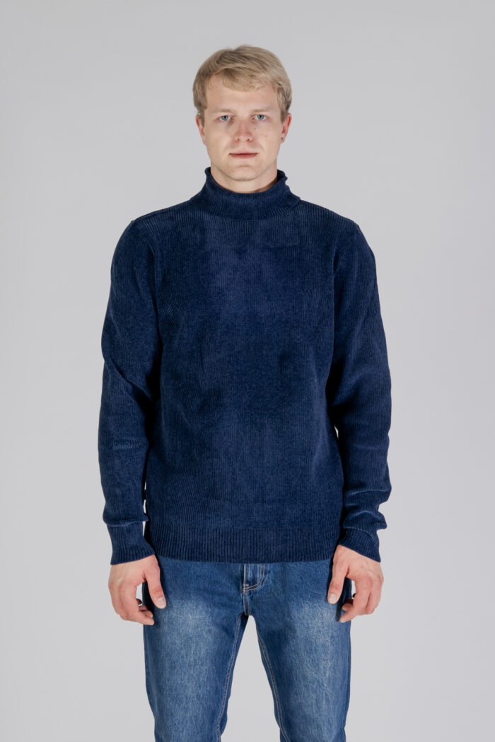 Maglione Aquascutum ACTIVE CHENILLE TURTLE NECK Blu