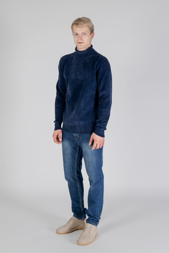 Maglione Aquascutum ACTIVE CHENILLE TURTLE NECK Blu