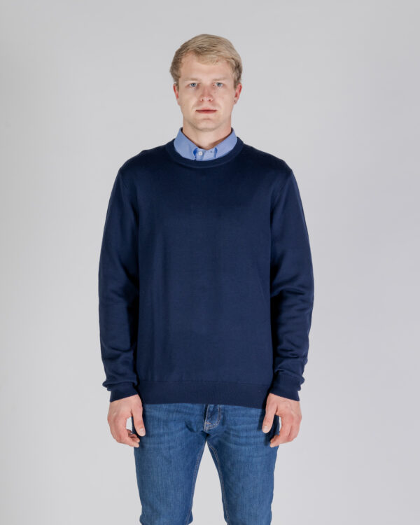 Maglione Aquascutum ACTIVE CLUB CHECK SLEEVES SWEATER Blu - Foto 1