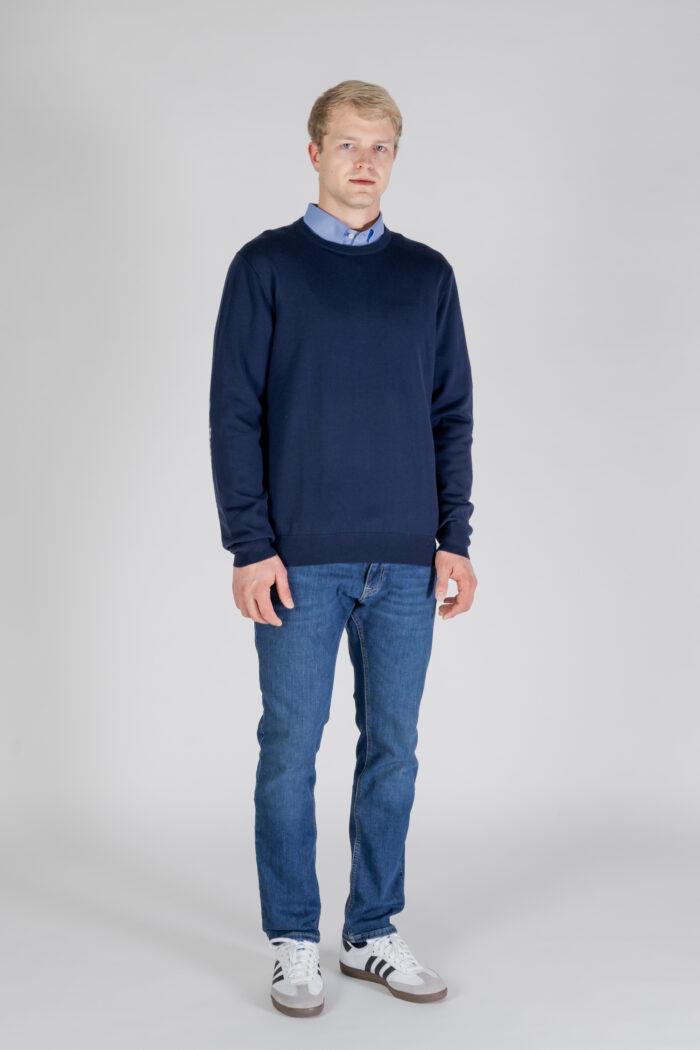 Maglione Aquascutum ACTIVE CLUB CHECK SLEEVES SWEATER Blu