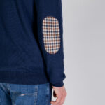 Maglione Aquascutum ACTIVE CLUB CHECK SLEEVES SWEATER Blu - Foto 4