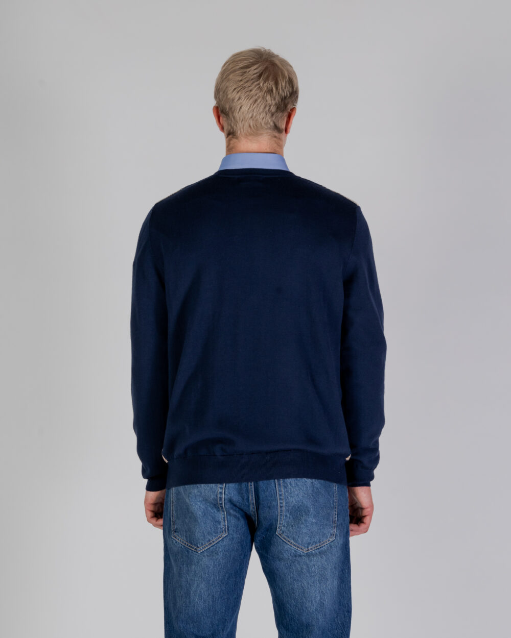 Maglione Aquascutum ACTIVE CLUB CHECK  SWEATER Blu - Foto 3