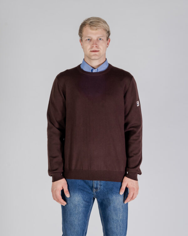 Maglione Aquascutum ACTIVE CABLE PATCH SWEATER Marrone - Foto 1