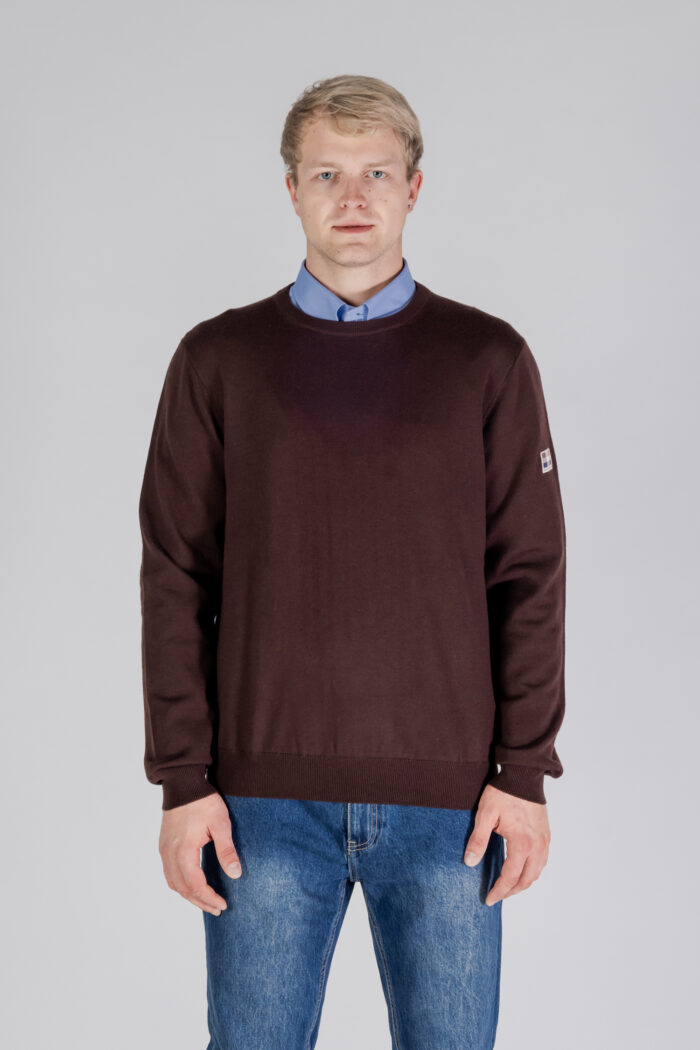 Maglione Aquascutum ACTIVE CABLE PATCH SWEATER Marrone