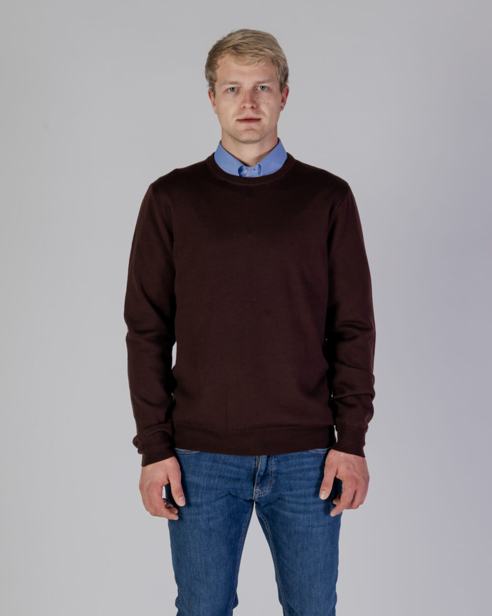 Maglione Aquascutum ACTIVE CLUB CHECK SLEEVES SWEATER Marrone - Foto 1