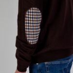 Maglione Aquascutum ACTIVE CLUB CHECK SLEEVES SWEATER Marrone - Foto 4