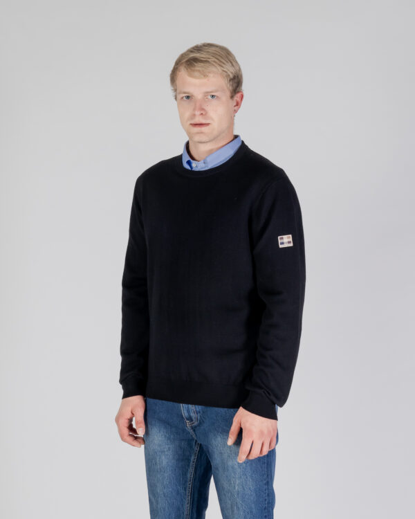 Maglione Aquascutum ACTIVE CABLE PATCH SWEATER Nero - Foto 1