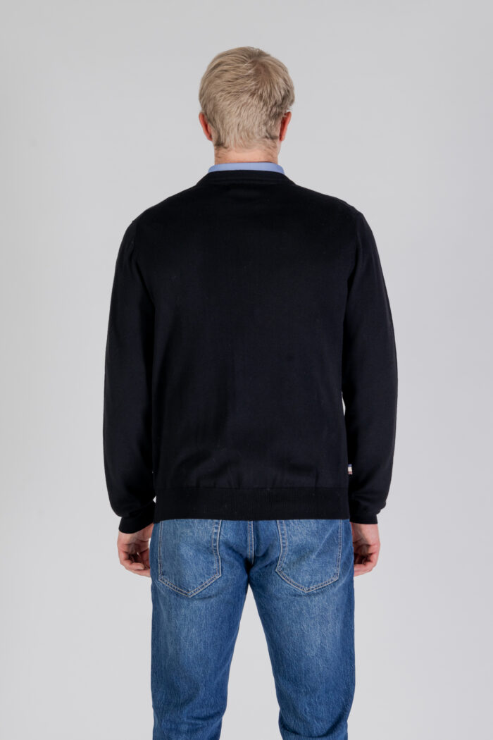 Maglione Aquascutum ACTIVE CABLE PATCH SWEATER Nero