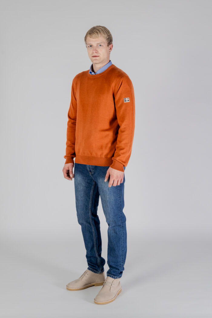 Maglione Aquascutum ACTIVE CABLE PATCH SWEATER Ruggine