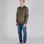 Maglione Aquascutum ACTIVE CABLE PATCH SWEATER Verde Oliva - Foto 2