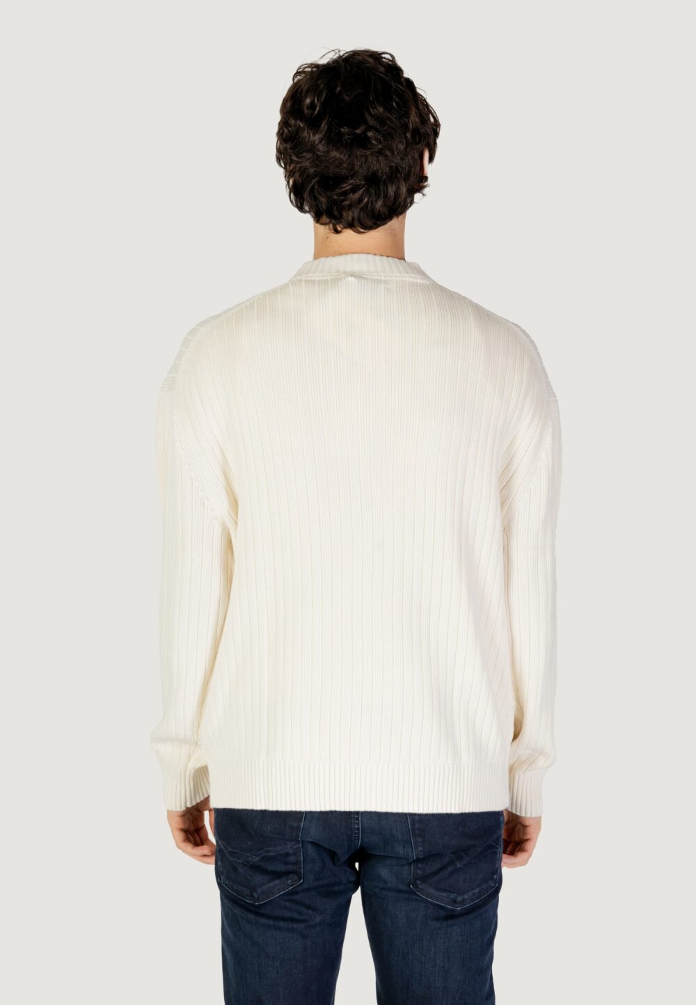 Maglione Calvin Klein Jeans LINEAR Crema - Foto 3