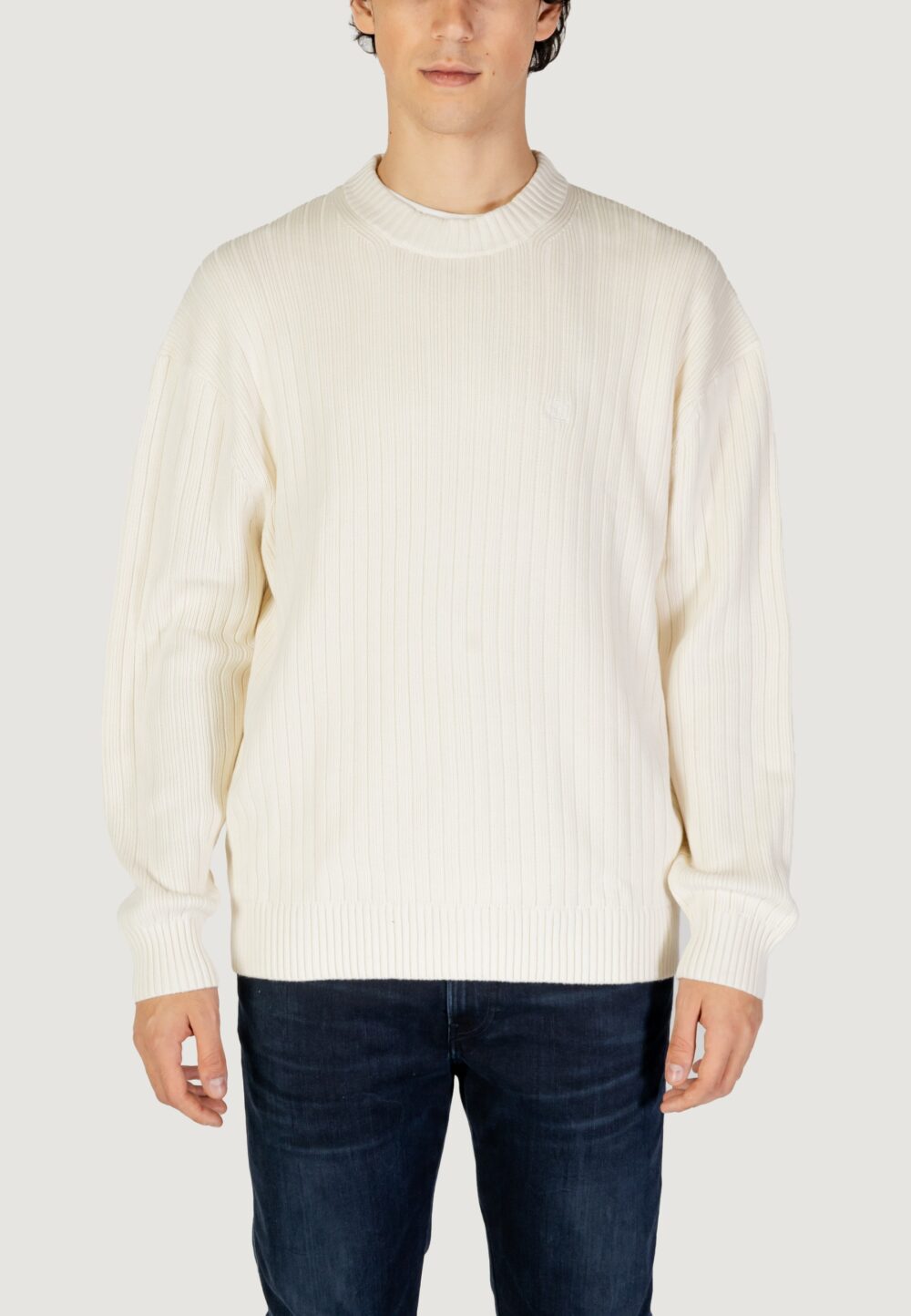 Maglione Calvin Klein Jeans LINEAR Crema - Foto 5