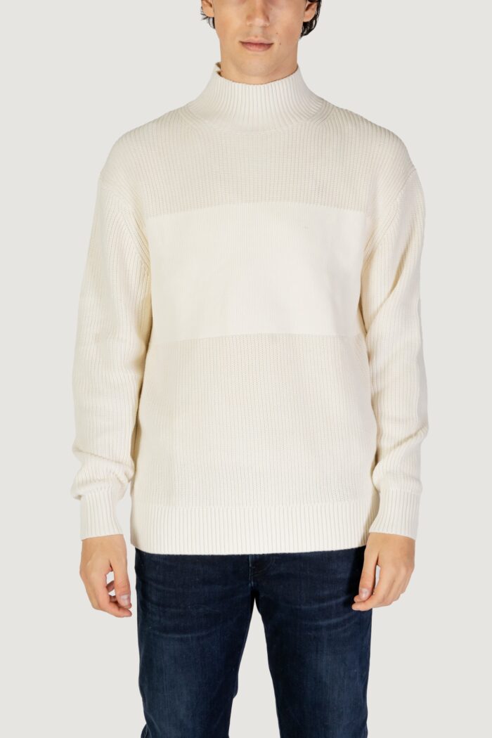 Maglione Calvin Klein MIXED STITCH HIGH Crema