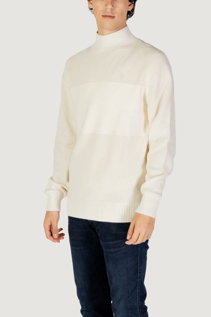 Maglione Calvin Klein MIXED STITCH HIGH Crema