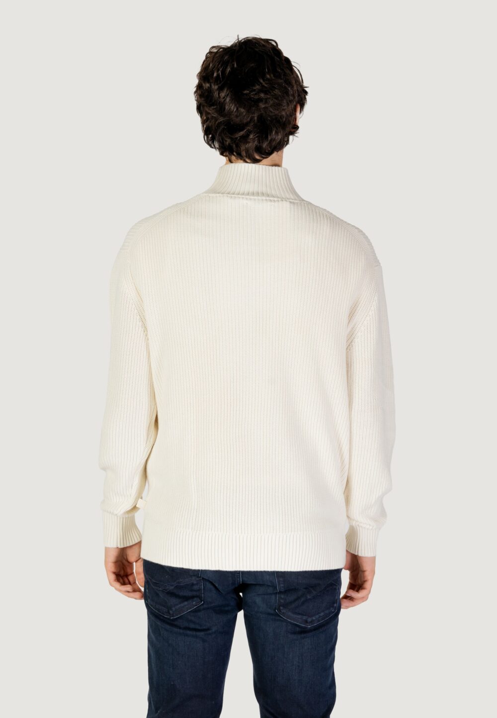 Maglione Calvin Klein Jeans MIXED STITCH HIGH Crema - Foto 3