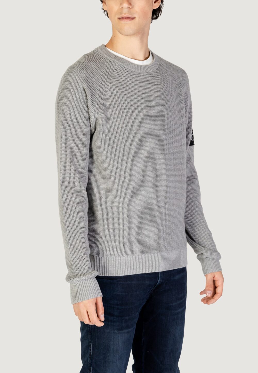 Maglione Calvin Klein Jeans BADGE EASY Grigio - Foto 4