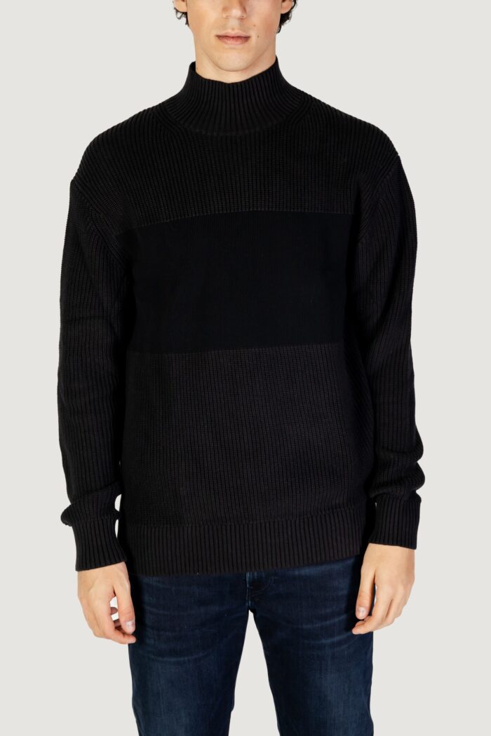 Maglione Calvin Klein MIXED STITCH HIGH Nero