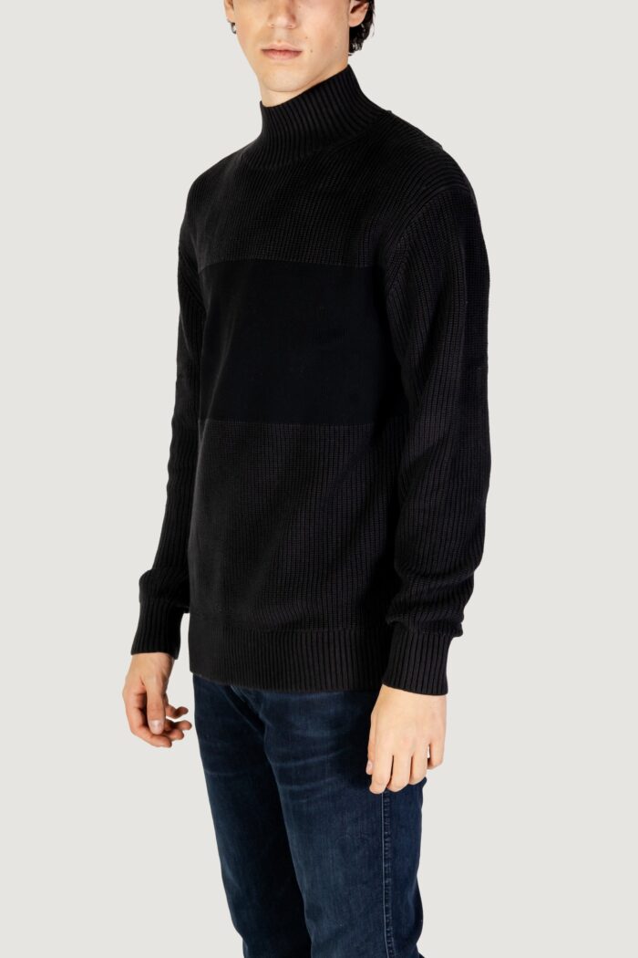 Maglione Calvin Klein MIXED STITCH HIGH Nero