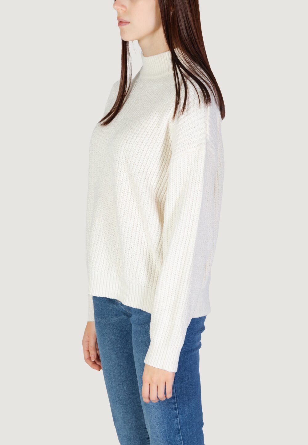 Maglione Jacqueline de Yong Jdymelia L/S High Neck Knt Bianco - Foto 4