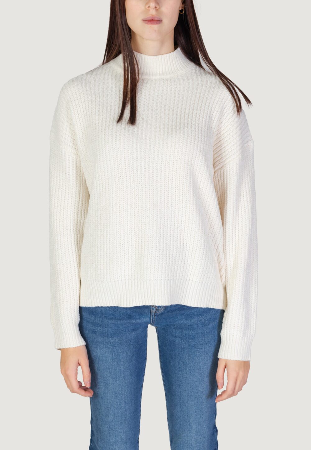 Maglione Jacqueline de Yong Jdymelia L/S High Neck Knt Bianco - Foto 5