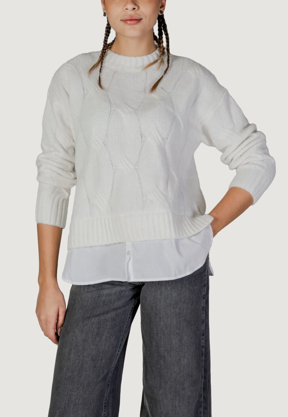 Maglione Jacqueline de Yong Jdynatalia Life L/S On Pull Knt Bianco - Foto 1