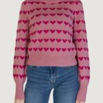 Maglione Jacqueline de Yong JDYSIGRID LIFE L/S ONECK PUFFDOT PUL KNT Fuxia - Foto 1