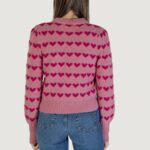 Maglione Jacqueline de Yong JDYSIGRID LIFE L/S ONECK PUFFDOT PUL KNT Fuxia - Foto 4