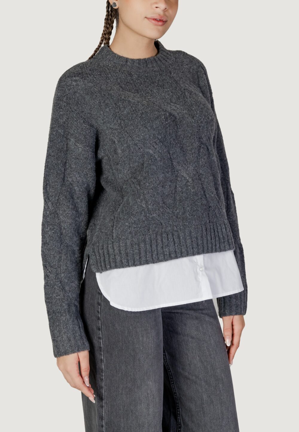 Maglione Jacqueline de Yong Jdynatalia Life L/S On Pull Knt Grigio - Foto 3