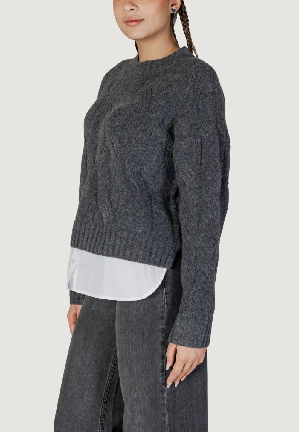 Maglione Jacqueline de Yong Jdynatalia Life L/S On Pull Knt Grigio - Foto 4