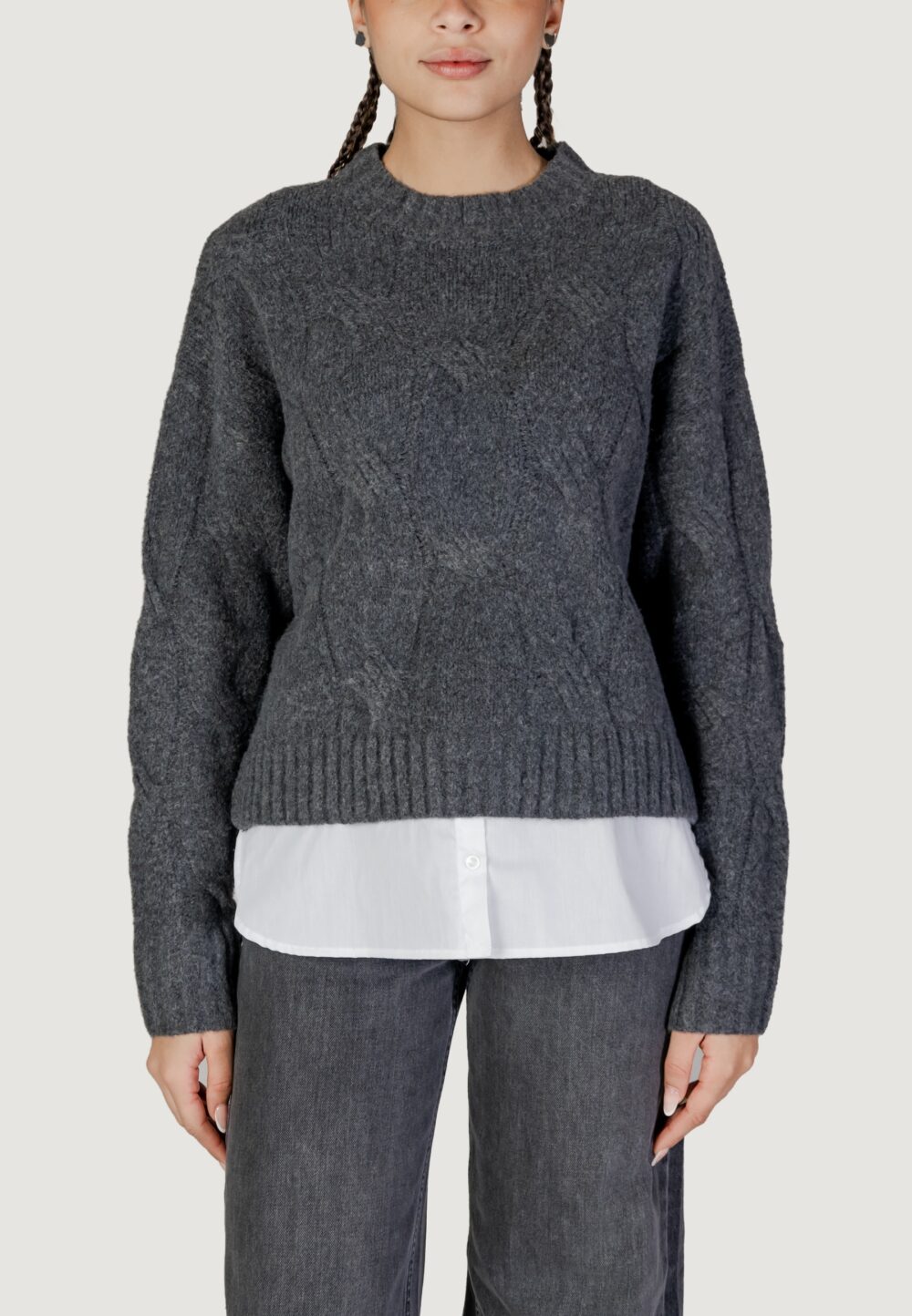 Maglione Jacqueline de Yong Jdynatalia Life L/S On Pull Knt Grigio - Foto 5