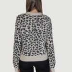 Maglione Jacqueline de Yong JDYLORRAINE ANIMAL L/S PULLOVER KNT Grigio Chiaro - Foto 4