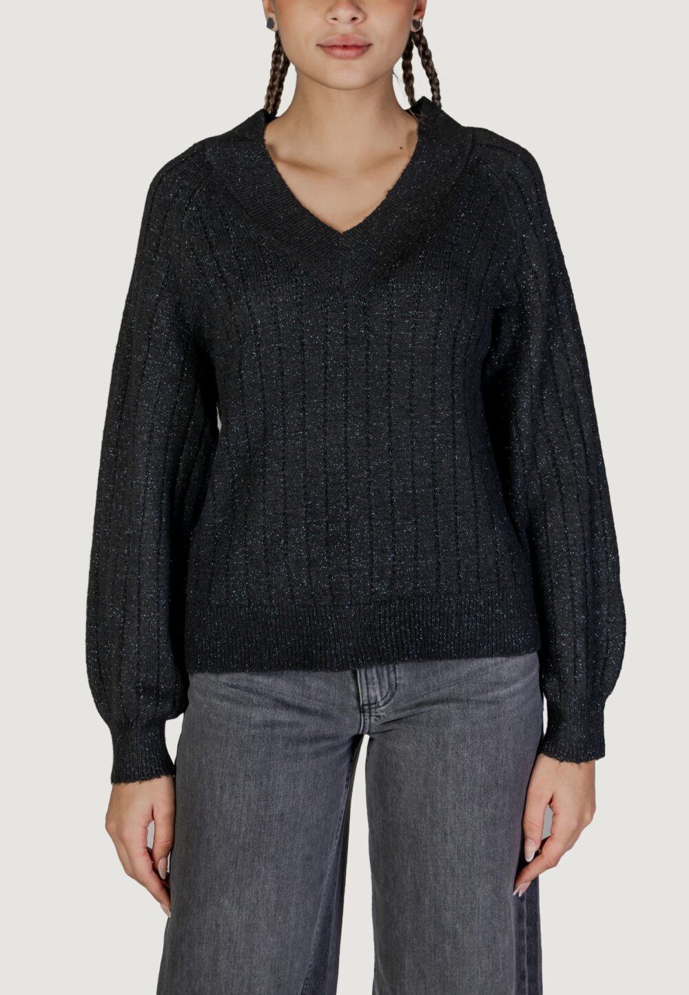 Maglione Jacqueline de Yong JDYASPEN LIFE L/S LUREX V Nero - Foto 5