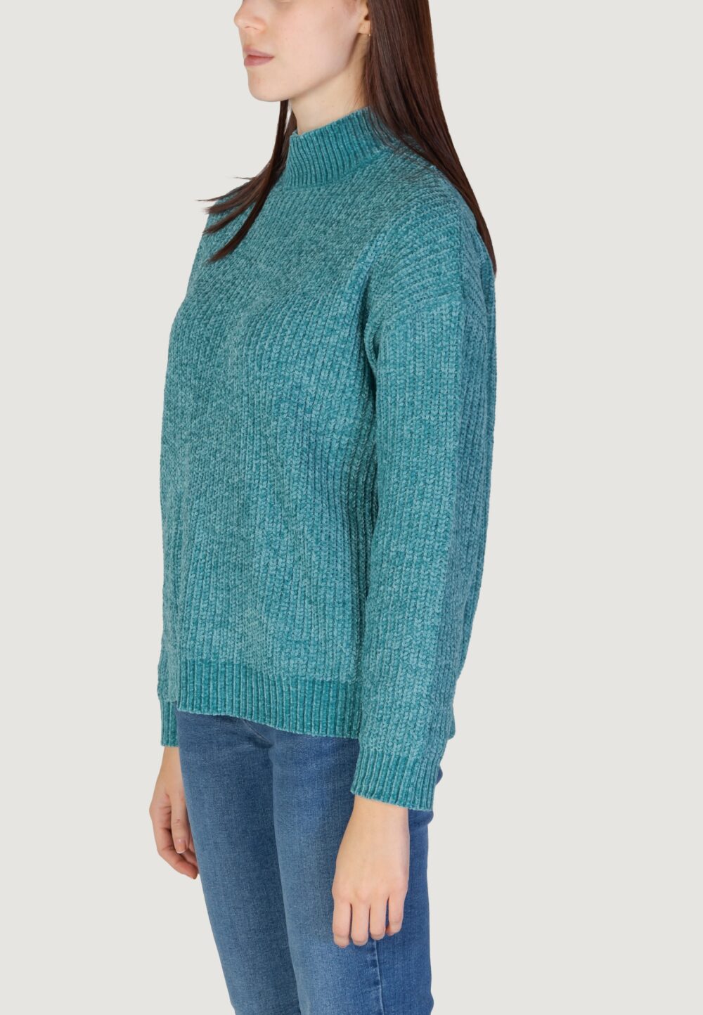 Maglione Jacqueline de Yong Jdymelia L/S High Neck Knt Turchese - Foto 2