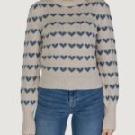 Maglione Jacqueline de Yong JDYSIGRID LIFE L/S ONECK PUFFDOT PUL KNT Turchese - Foto 1