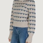 Maglione Jacqueline de Yong JDYSIGRID LIFE L/S ONECK PUFFDOT PUL KNT Turchese - Foto 2