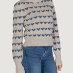 Maglione Jacqueline de Yong JDYSIGRID LIFE L/S ONECK PUFFDOT PUL KNT Turchese - Foto 3