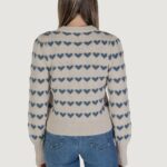 Maglione Jacqueline de Yong JDYSIGRID LIFE L/S ONECK PUFFDOT PUL KNT Turchese - Foto 4