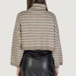 Maglione Only ONLTALIO LS STRIPE SHORT ROLLNECK BF KNT Beige - Foto 4