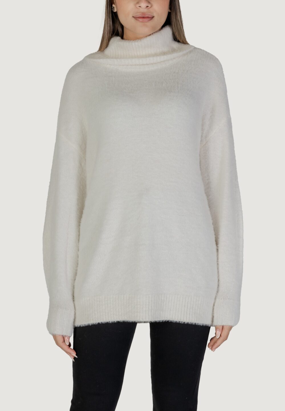 Maglione Only Onlpiumo Ls Loose Rollneck Cc Knt Bianco - Foto 1