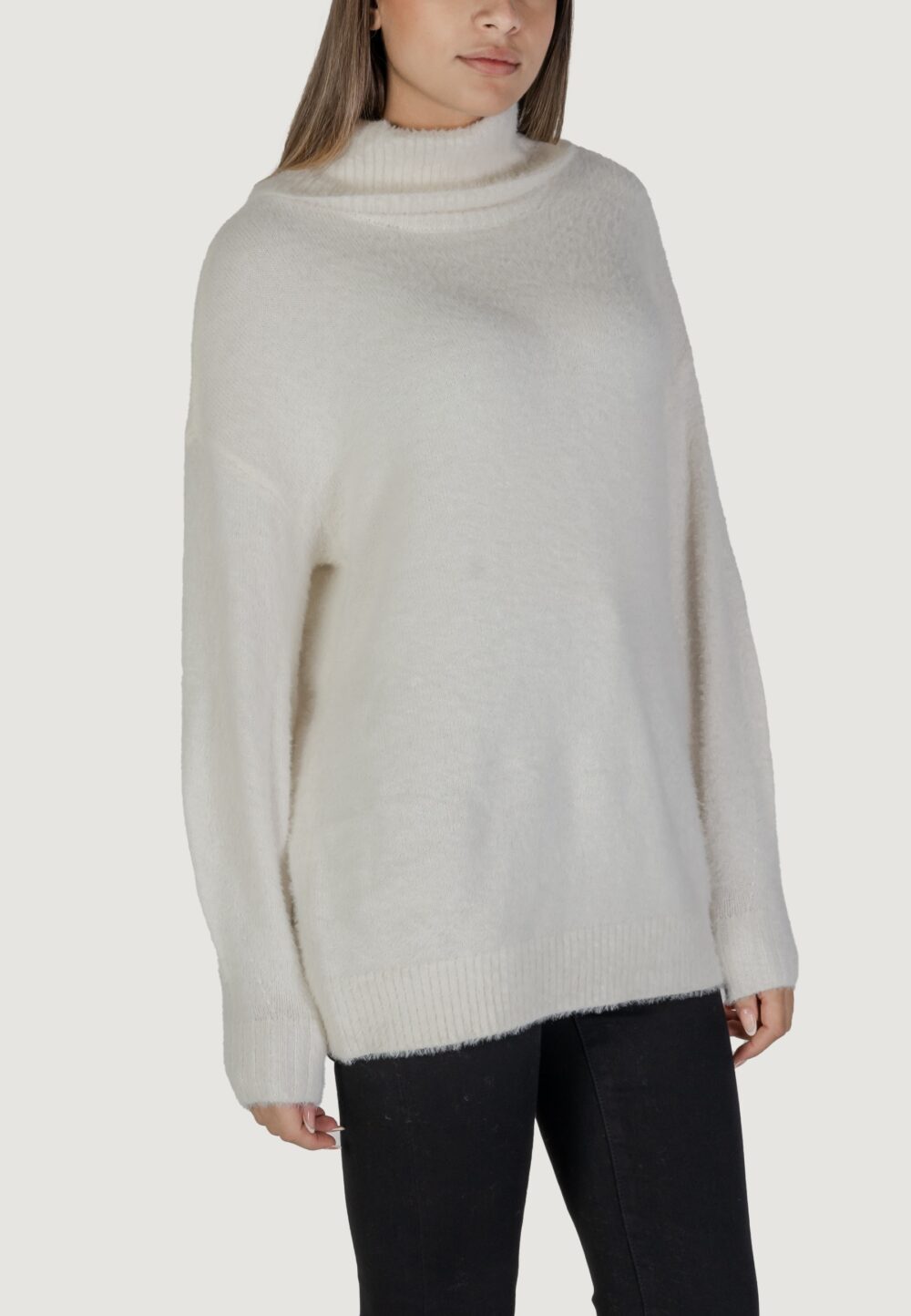 Maglione Only Onlpiumo Ls Loose Rollneck Cc Knt Bianco - Foto 3