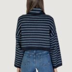 Maglione Only ONLTALIO LS STRIPE SHORT ROLLNECK BF KNT Blu - Foto 4